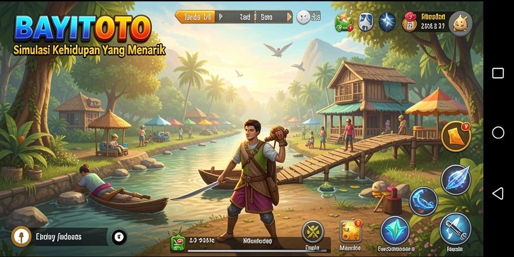 Tangkapan layar gameplay BAYITOTO dengan interaksi karakter yang seru.
