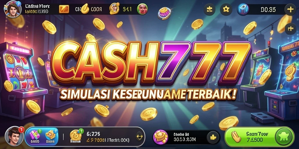 Tangkapan layar utama CASH777 menampilkan gameplay simulasi yang seru dan dinamis.