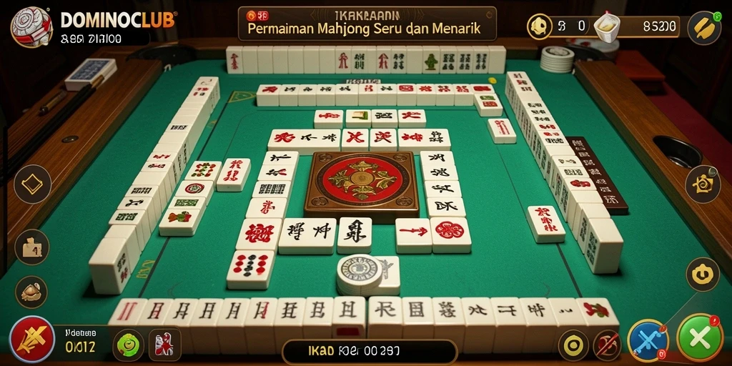Tampilan gameplay seru dalam DOMINOCLUB dengan Mahjong yang menantang.