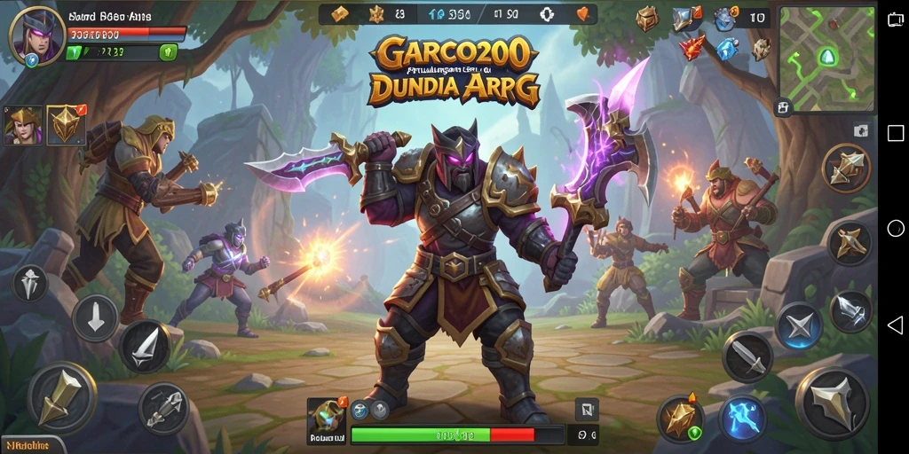 Screenshot menunjukkan aksi pertempuran seru dalam GARCO200.