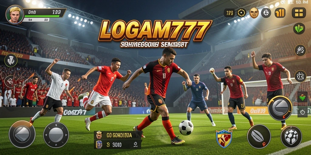 Tangkapan layar menunjukkan aksi seru dalam permainan olahraga LOGAM777.