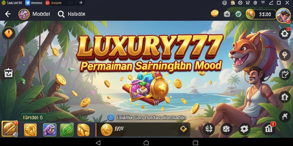 Tampilan gameplay menarik dari LUXURY777 yang penuh warna.