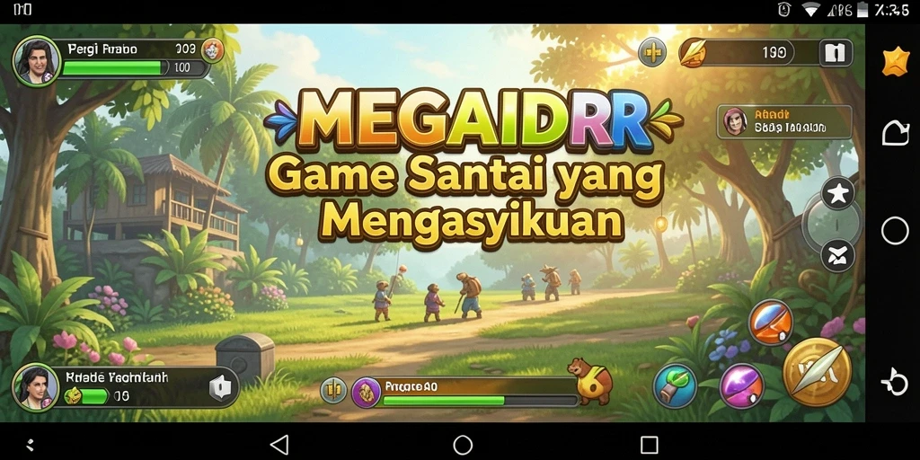Tampilan gameplay MEGAIDR yang penuh warna dan mengasyikkan.