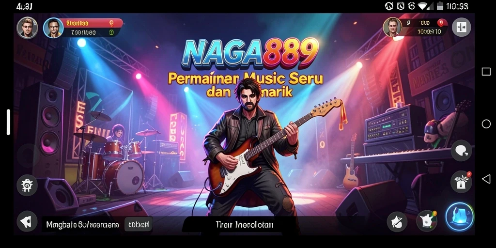 Screenshot NAGA889 menampilkan gameplay dinamis dengan iringan musik yang seru.