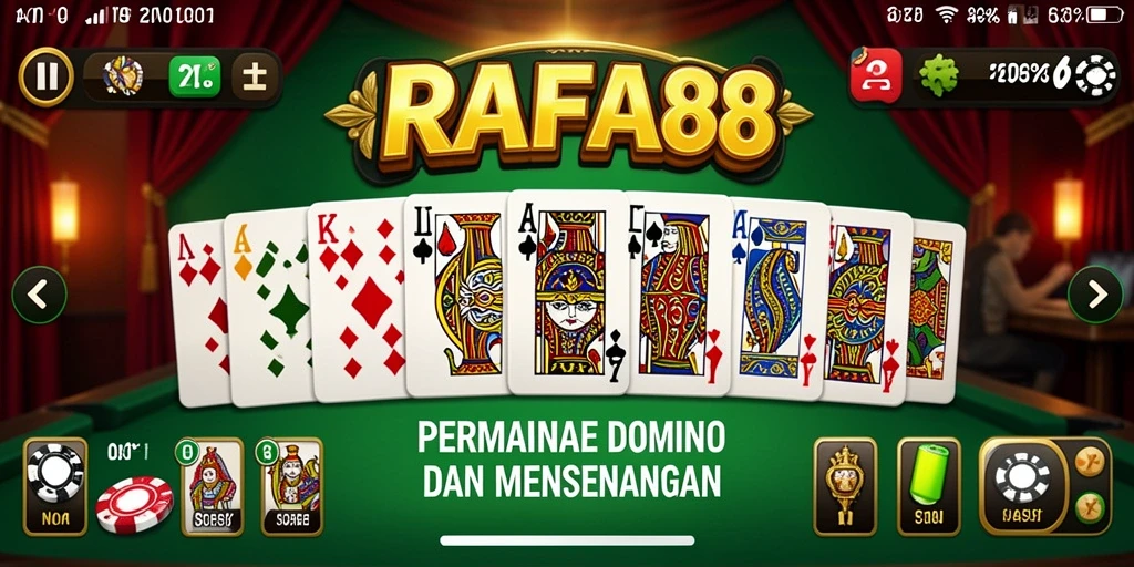 Screenshot gameplay RAFA88 menampilkan serunya bermain Domino secara daring.